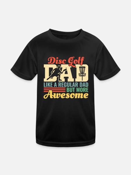 Discgolf Papa Vater Vatertag Retro Geschenk - Kinder Funktions-T-Shirt - Schwarz - Vorne