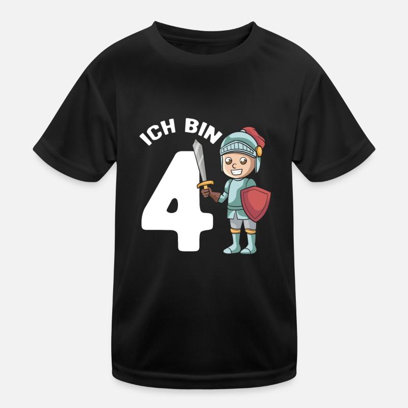 4. Geburtstag Junge Ich Bin Vier Jahre Ritter Kinder Funktions-T-Shirt