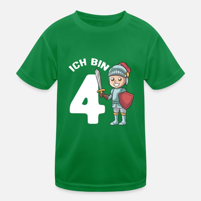 4. Geburtstag Junge Ich Bin Vier Jahre Ritter Kinder Funktions-T-Shirt