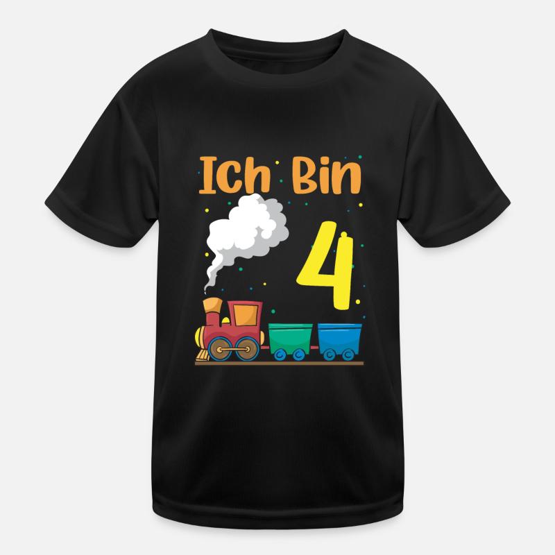 4. Geburtstag Junge Ich Bin Vier Jahre Alt Zug Kinder Funktions-T-Shirt