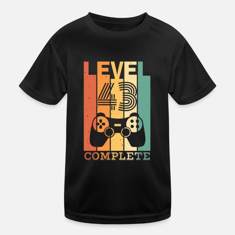 Retro Gamer Gifts Level 43 Complete 43.Geburtstag Kinder Funktions-T-Shirt