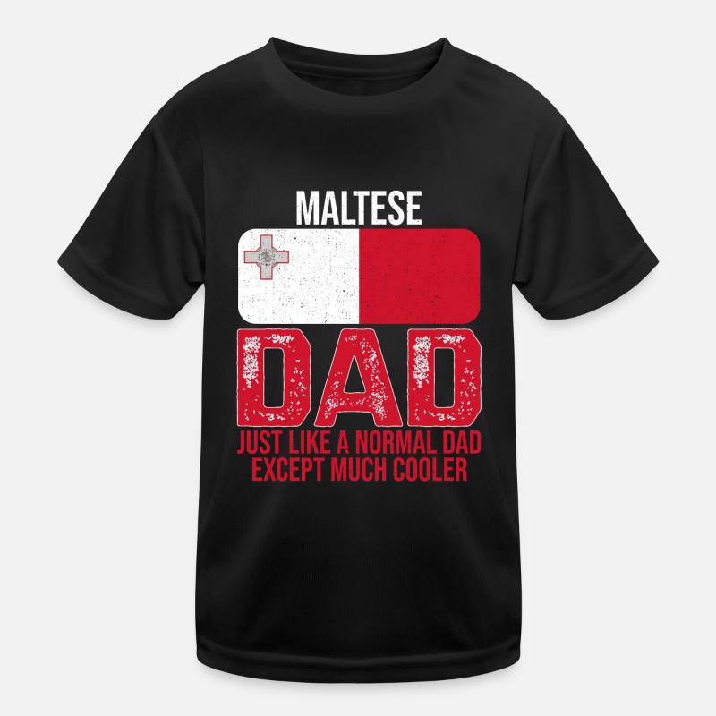 Maltese Dad Malta Flag for Father's Day Kids Functional T-Shirt