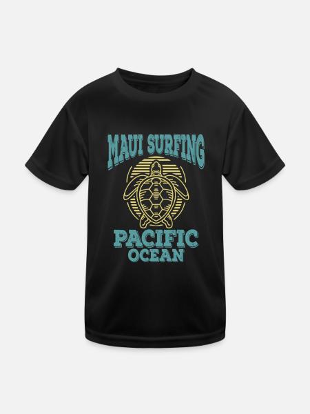 Maui Surfing Hawaii Pacific - Kids Functional T-Shirt - black - Front