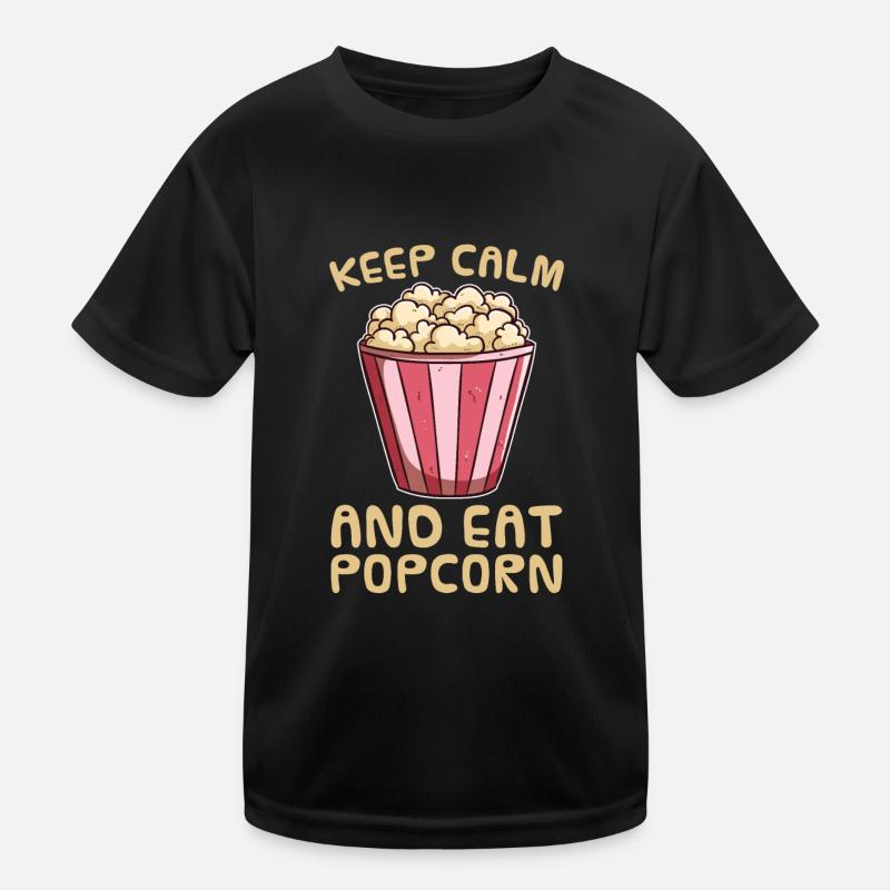 Popcorn - Kinder Funktions-T-Shirt - Schwarz