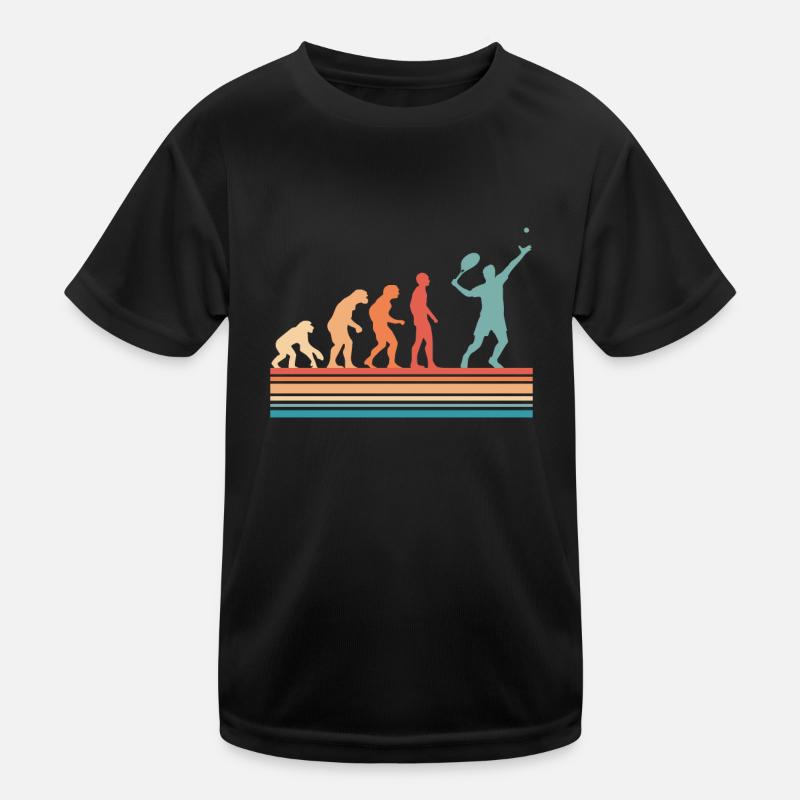 Tennis Evolution Vintage Tennis Player Retro Kids Functional T-Shirt