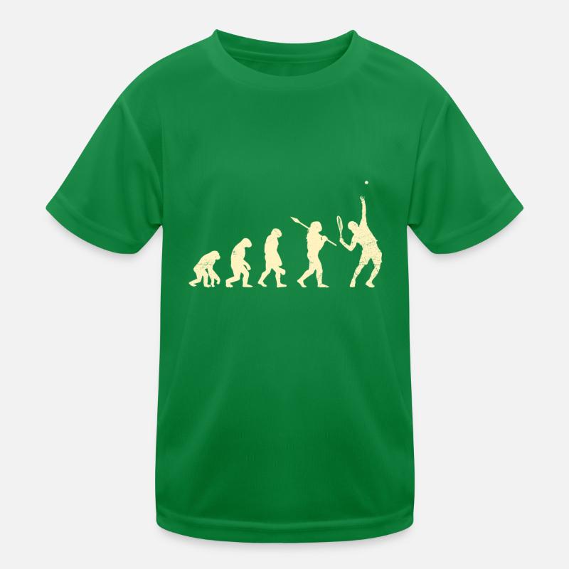 Tennis Monkey Human Evolution Serve Tennis Game Kids Functional T-Shirt