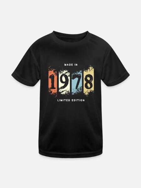 1978 Geburtstag Geschenk vintage - Kinder Funktions-T-Shirt - Schwarz