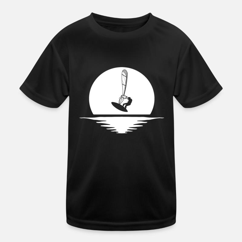 Windsurfen Windsurfer - Kinder Funktions-T-Shirt - Schwarz