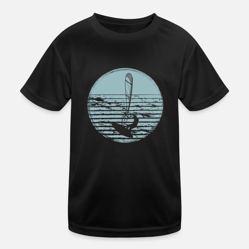 Windsurfen Windsurfer - Kinder Funktions-T-Shirt - Schwarz