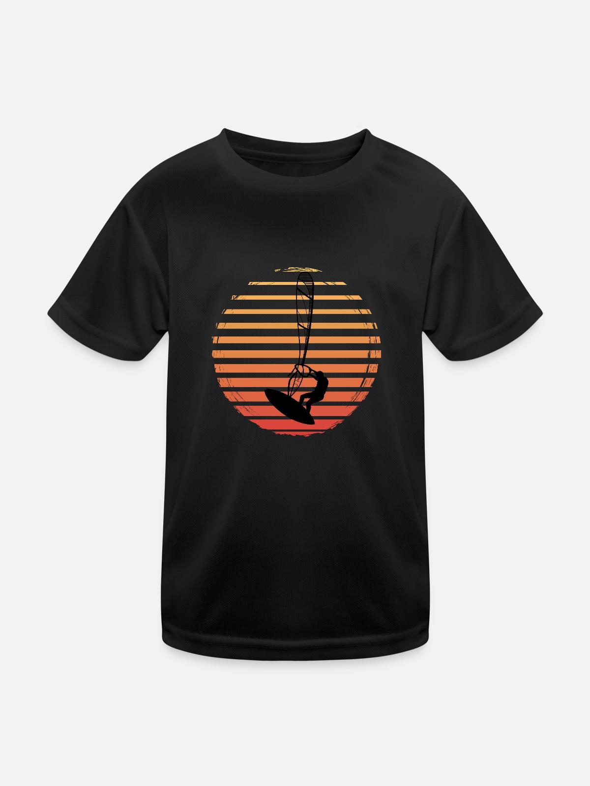 Windsurfing Windsurfers - Kids Functional T-Shirt - black - Front