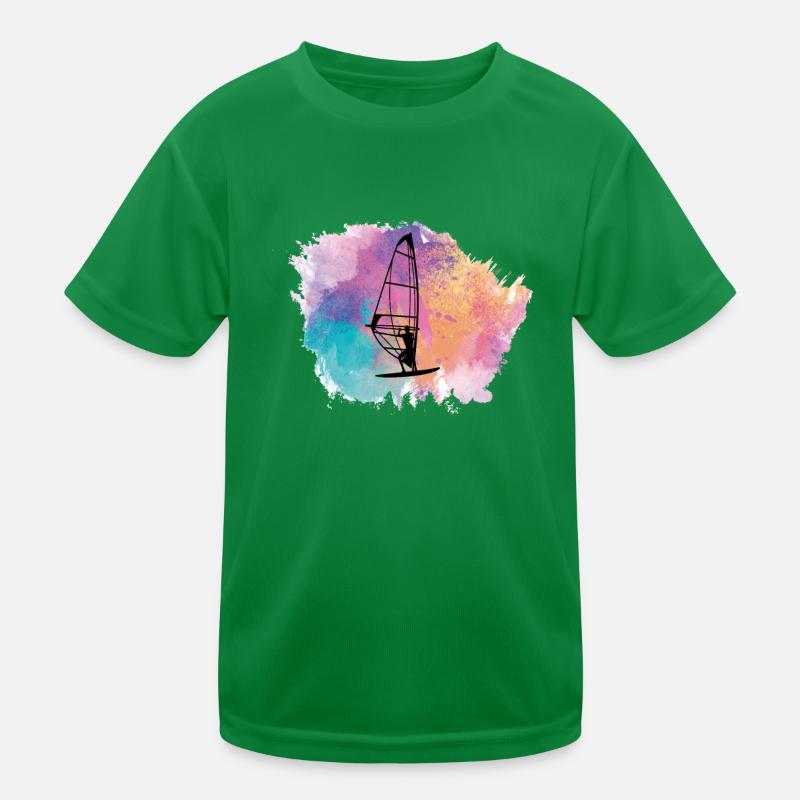 Windsurfen Windsurfer Kinder Funktions-T-Shirt