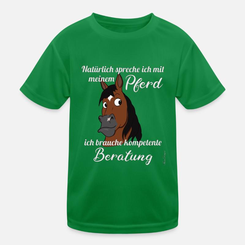 Lustiger Pferde Spruch mit Comic Pony Kopf süßes Kinder Funktions-T-Shirt