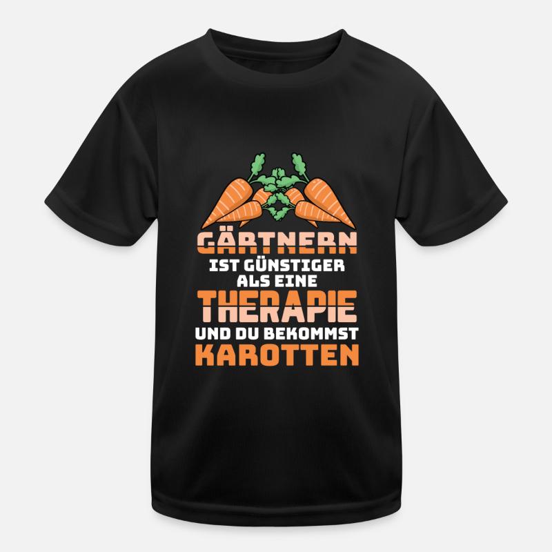 Karotte Möhre Gemüse Spruch Therapie Geschenk Kinder Funktions-T-Shirt
