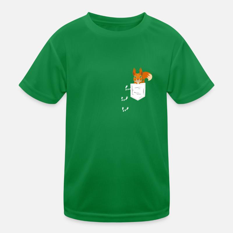 Eichhörnchen in Der Brusttasche Kinder Funktions-T-Shirt