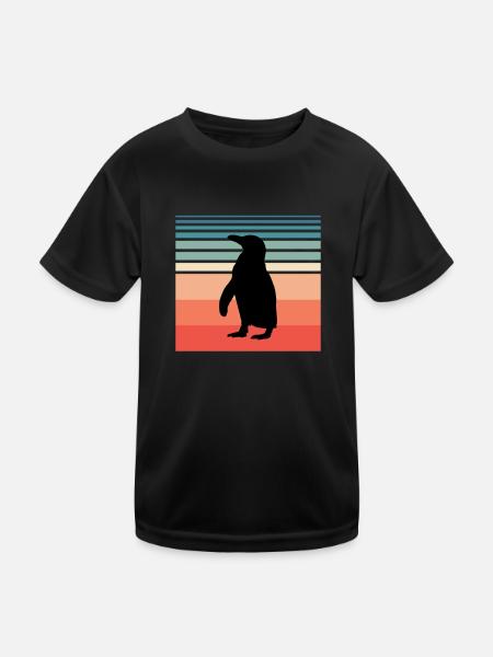 Pinguin Südpol Penguin - Kinder Funktions-T-Shirt - Schwarz - Vorne