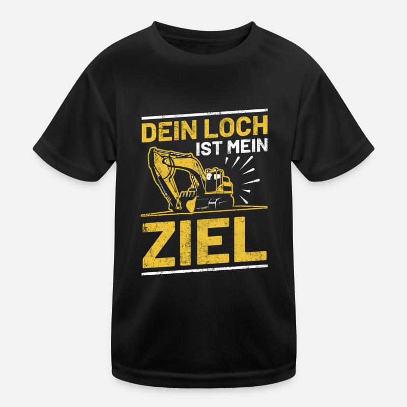 Lustiger Bagger Baggerfahrer Bauarbeiter Spruch Kinder Funktions-T-Shirt