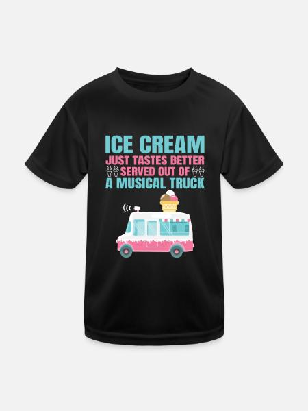 Camion de glace glacier marchand de glace glacier glacier truck - T-shirt sport Enfant - noir - Devant