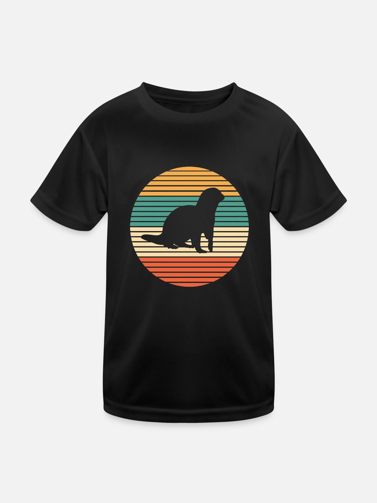 Otter - Kinder Funktions-T-Shirt - Schwarz - Vorne
