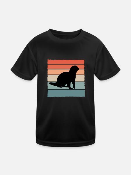 Loutres - T-shirt sport Enfant - noir - Devant