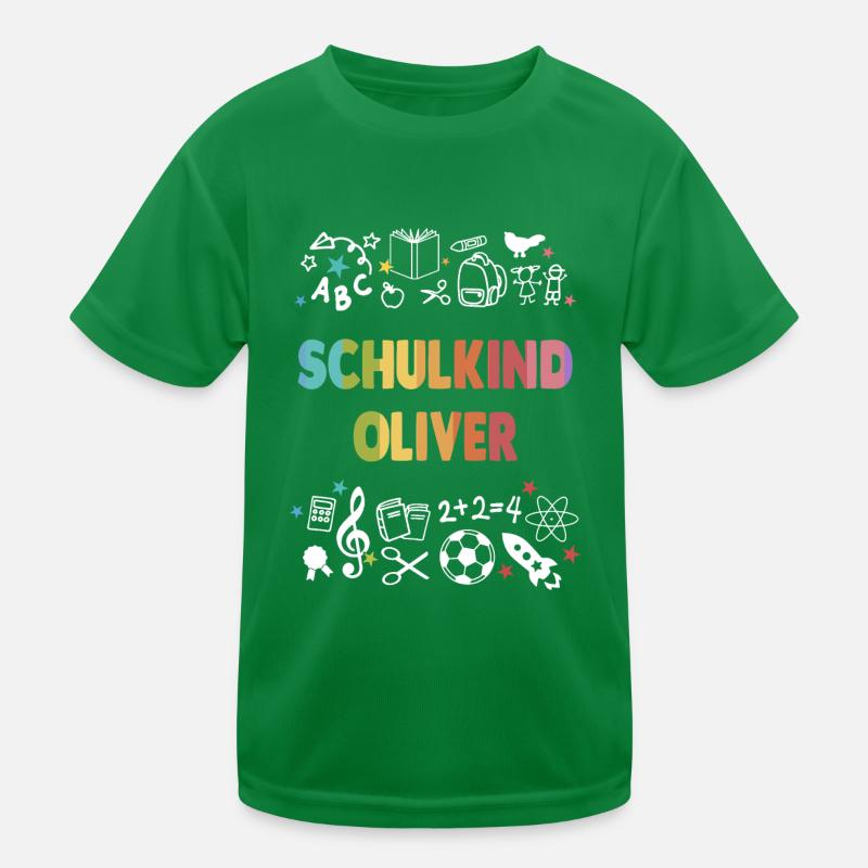 Oliver Einschulung Kindergarten vorbei Grundschule Kinder Funktions-T-Shirt
