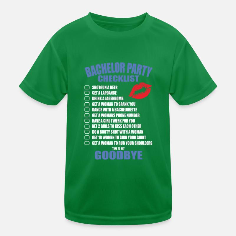 Junggesellenabschied Checkliste Kinder Funktions-T-Shirt