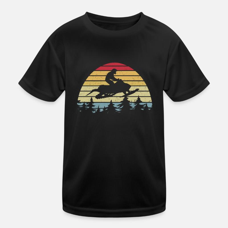 Retro snowmobile Skidoo snowmobile Kids Functional T-Shirt