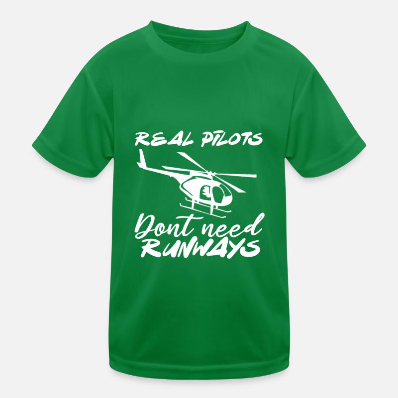 Helicopter pilot helicopter flying propeller Kids Functional T-Shirt