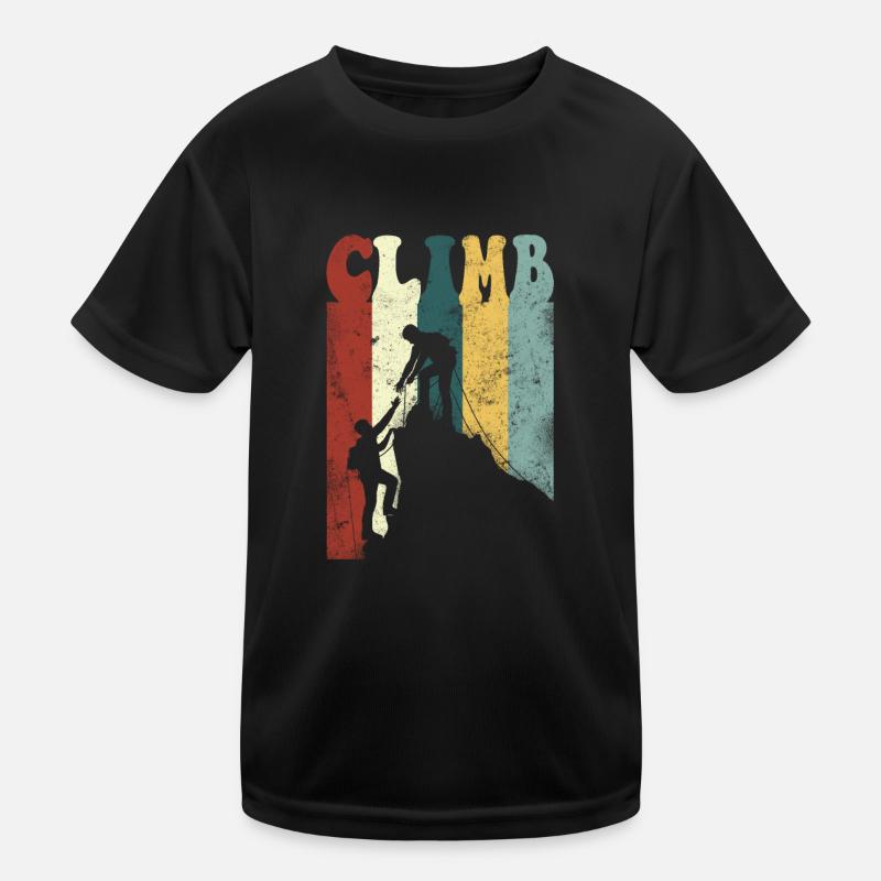 Rock Climbing Climber Climb Retro T-shirt sport Enfant