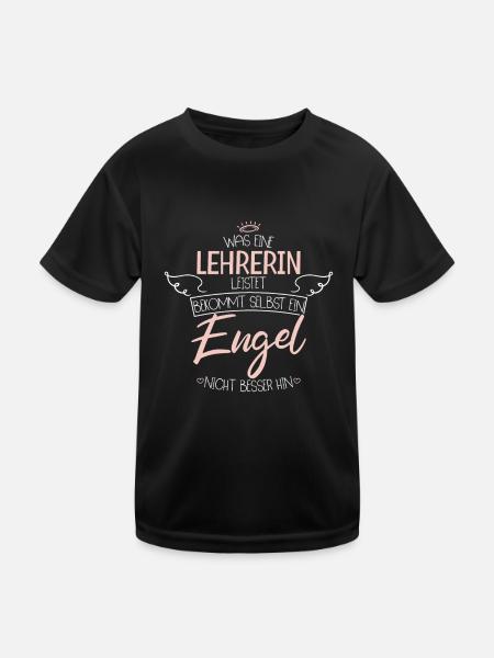 Lehrerin - Kinder Funktions-T-Shirt - Schwarz - Vorne