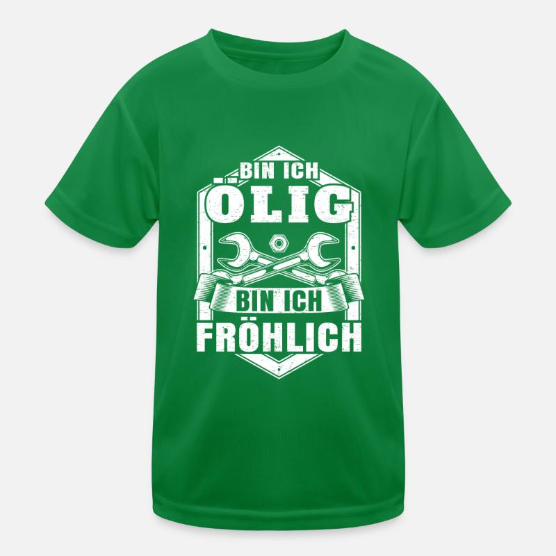 Bin Ich Ölig Bin Ich Fröhlich Handwerker Kinder Funktions-T-Shirt
