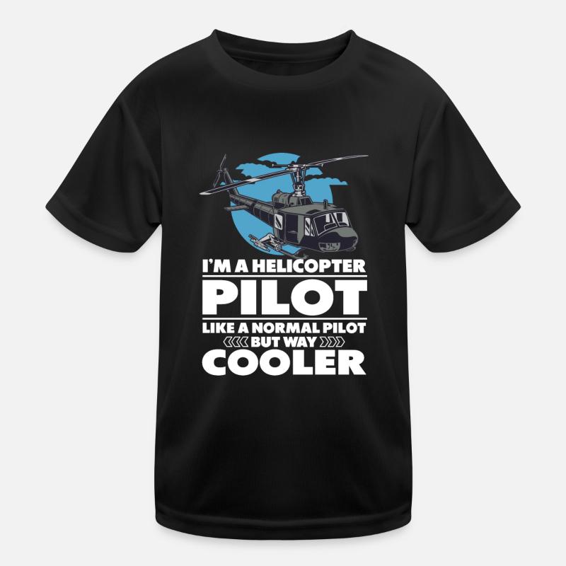 Cool Helicopter Pilot Kids Functional T-Shirt