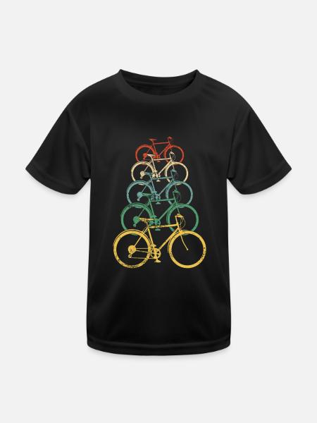 Vintage Fahrräder Fahrradmotiv Fahrrad Geschenk - Kinder Funktions-T-Shirt - Schwarz - Vorne