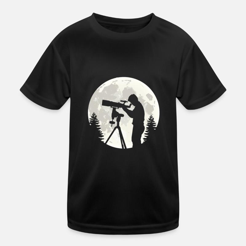 Astronomer Telescope Full Moon Solar System Telescope Kids Functional T-Shirt