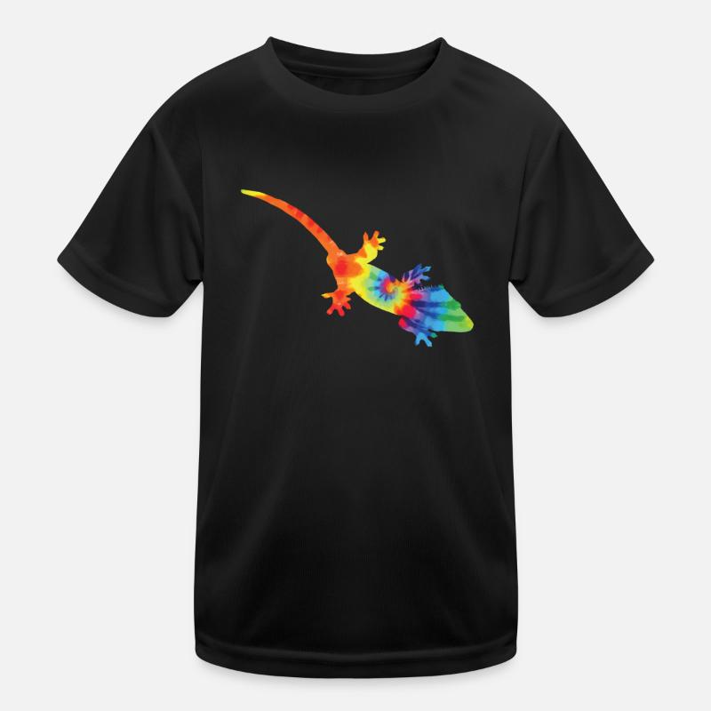 Crested Gecko Tie Dye - Kids Functional T-Shirt - black