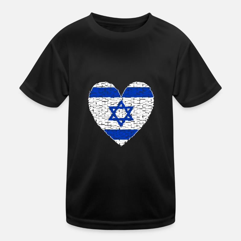 Drapeau d’Israël Coeur Jérusalem Judaïsme T-shirt sport Enfant