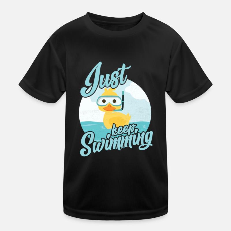 Just keep Swimming, little Duck Kids Functional T-Shirt
