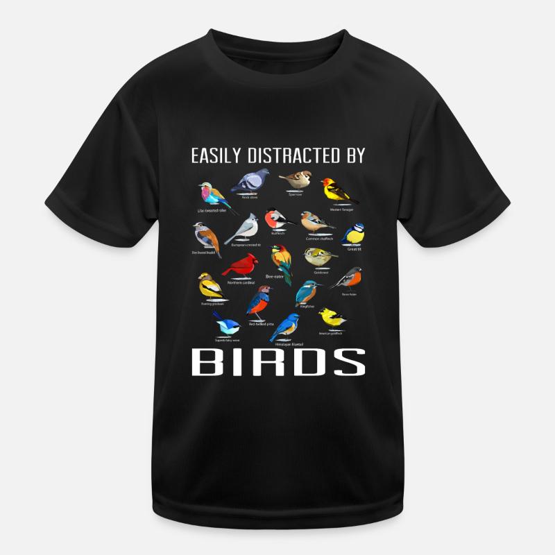 Bird Watching Orinthologist Birdwatching Gift - Kids Functional T-Shirt - black