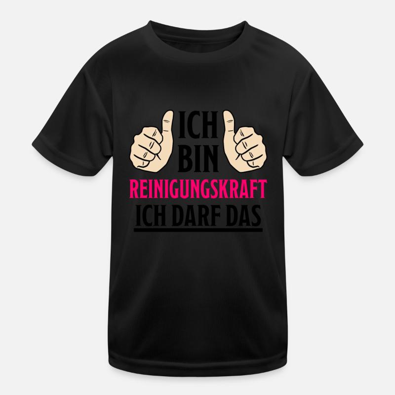 Reinigungskraft Spruch Haushalt Putzfrau Geschenk Kinder Funktions-T-Shirt