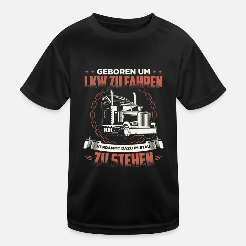 Fernfahrer - Kinder Funktions-T-Shirt - Schwarz