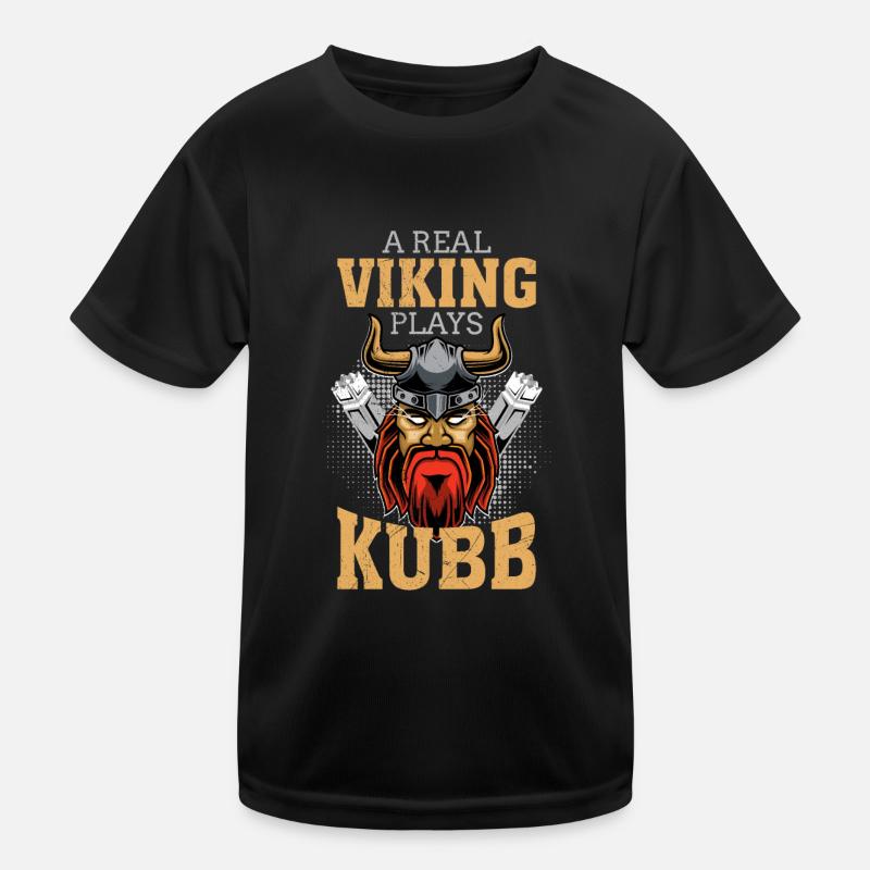 Kubb Spruch ein echter Wikinger spielt Kubb Kinder Funktions-T-Shirt