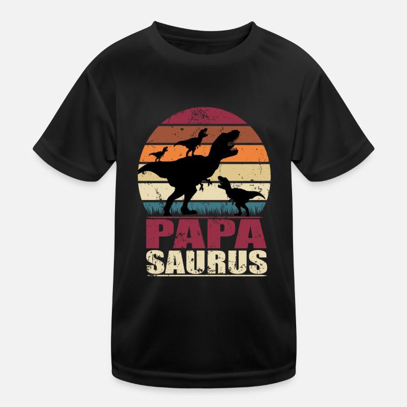 Papasaurus dinosaures Triplés Père Trex Dino T-shirt sport Enfant