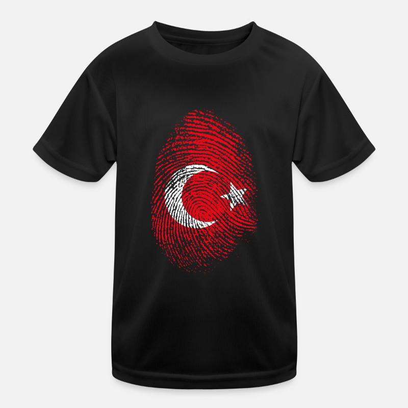 Turquie Drapeau des empreintes digitales turques T-shirt sport Enfant