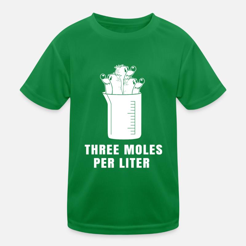 Three Moles Per Liter Chemistry Science Chemist Kids Functional T-Shirt