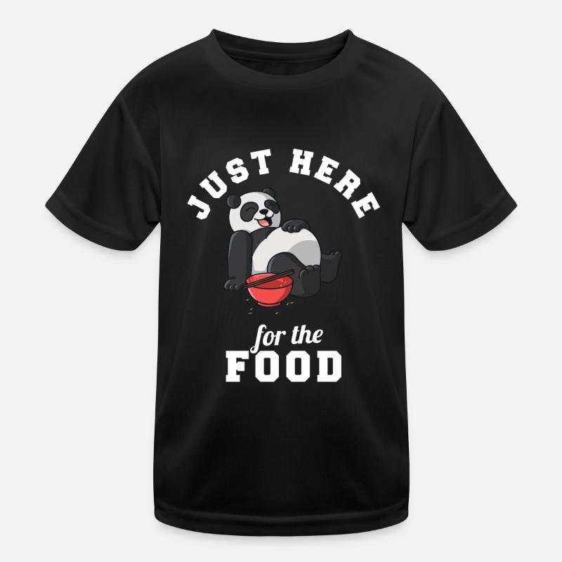 Panda Food lover Always Hungry Just Here For The Kids Functional T-Shirt