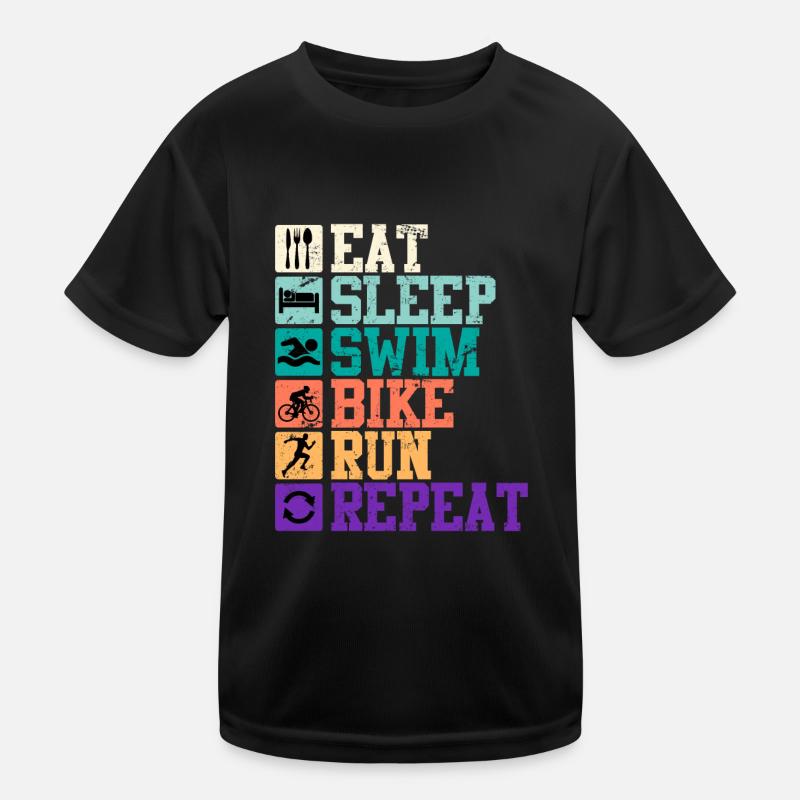 Vintage Triathlet Spruch Kinder Funktions-T-Shirt