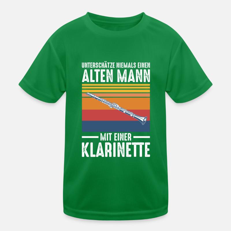Klarinette Mann Retro Vintage Kinder Funktions-T-Shirt