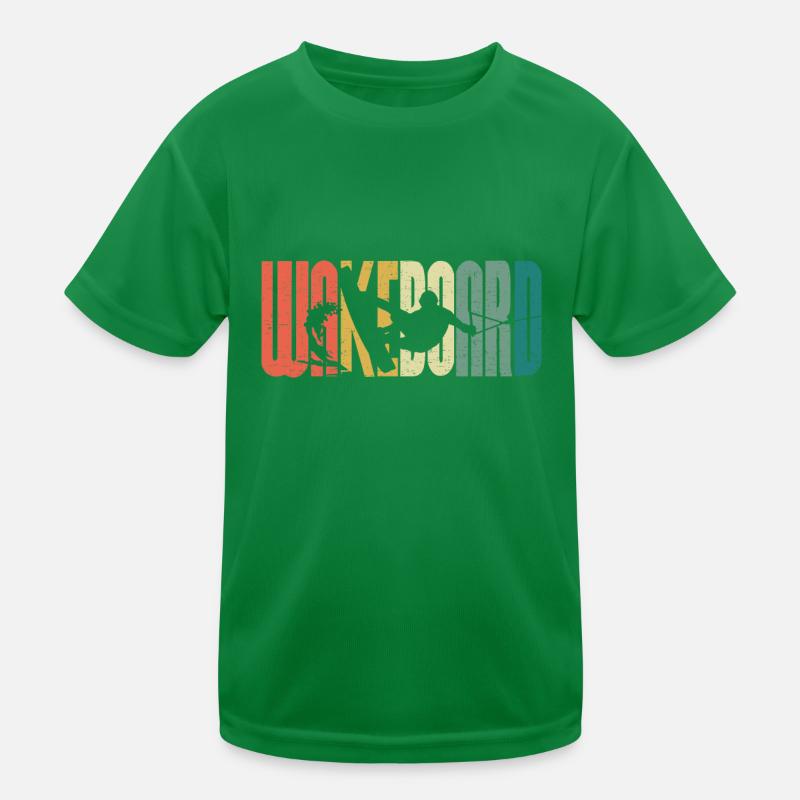 Retro Wakeboard Sunset Fan Wakeboarding Kids Functional T-Shirt