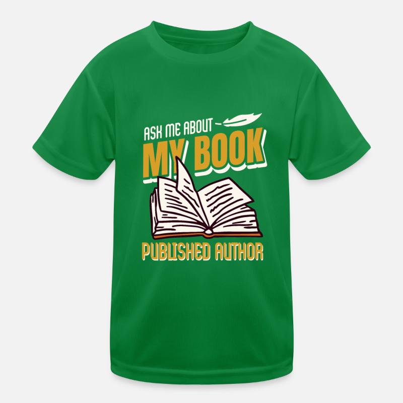Writing Ask Me About My Book published author Kids Functional T-Shirt