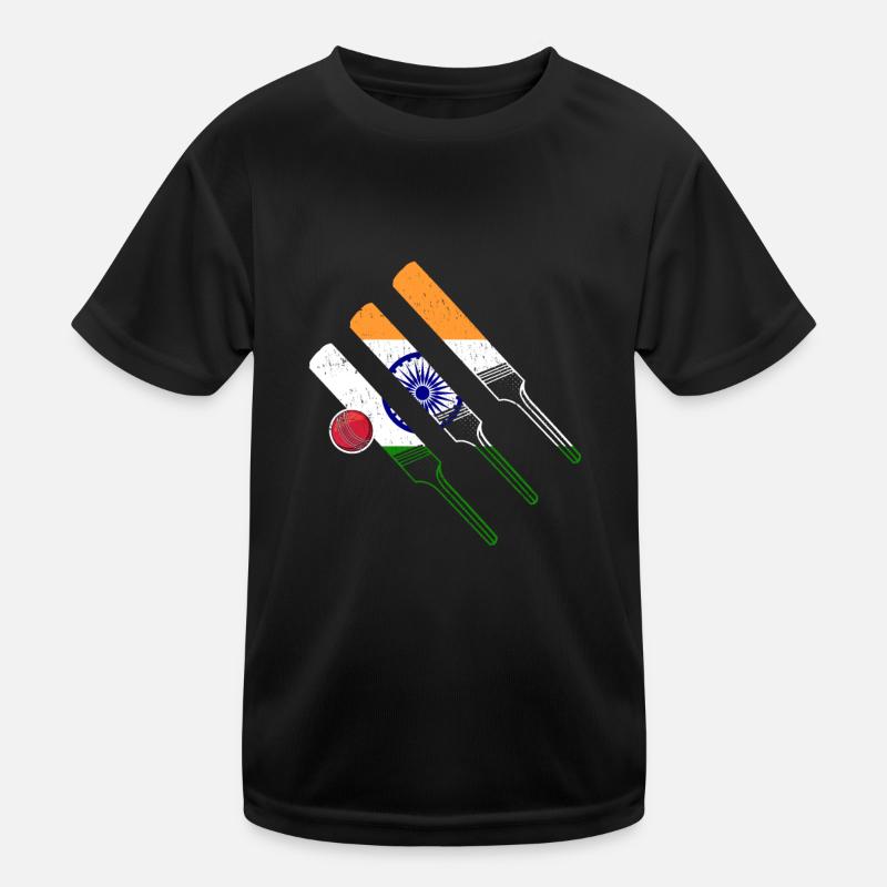 Match de cricket Drapeau indien de cricket indien T-shirt sport Enfant