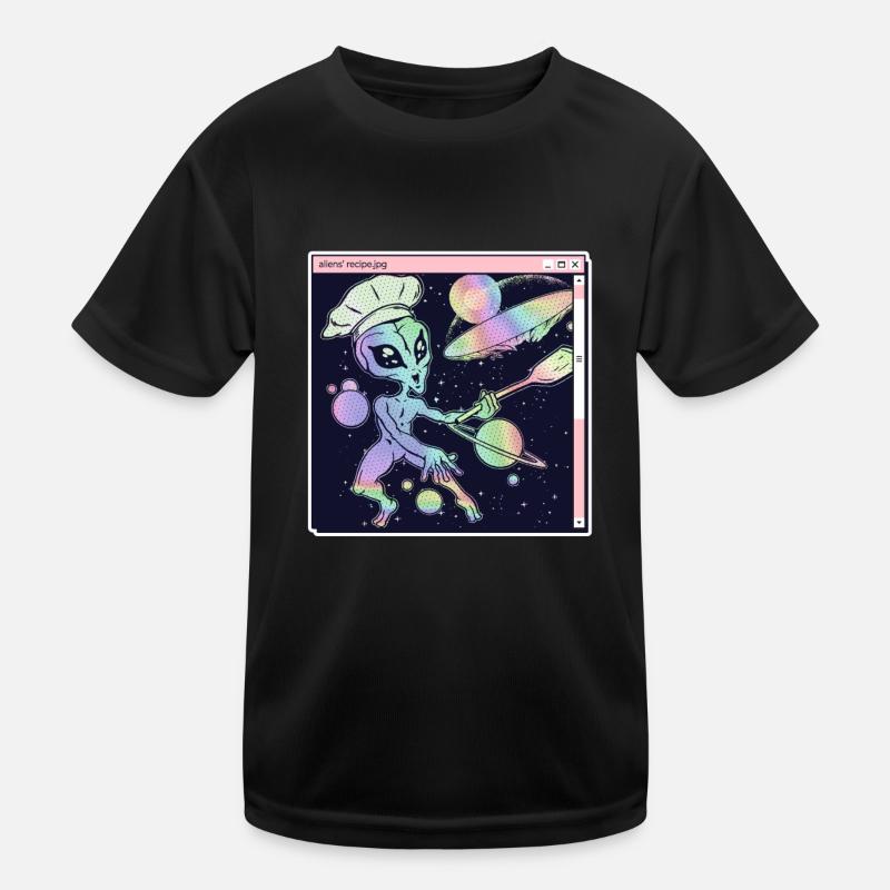 Alien Koch - Kinder Funktions-T-Shirt - Schwarz